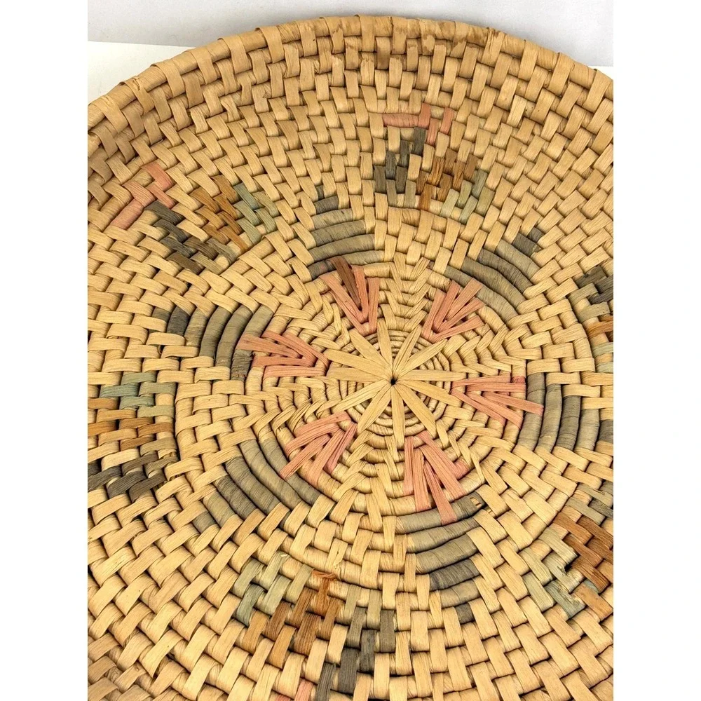 Vintage Southwestern Hand Woven Coil Basket Bowl‎ Native Style Wall Decor 16